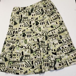 Vintage inspired Village novelty print skirt